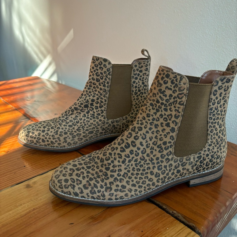 Lucy Avenue Leopard Ankle Boots Boots Sz 7 Animal Print Women’s Barely Worn